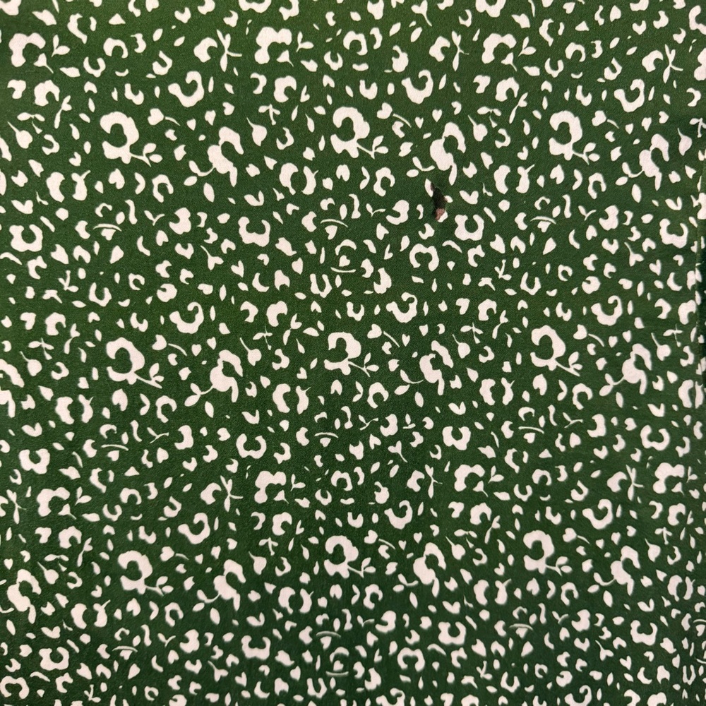 Tuckernuck Royal Green Floral Print Button Front Mini Shirt Dress | M - Picture 6 of 7